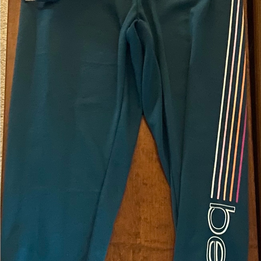 Bebe Blue Track Pants with Striped Detail